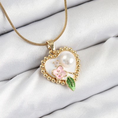 316L Çelik Sanatsal Portre Model Gold Renk Kadın Kolye