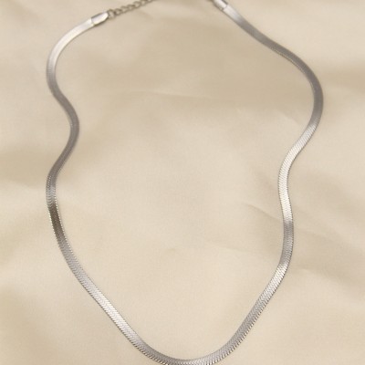 316L Çelik Silver Renk 45 cm İtalyan Zincir Model Kadın Kolye