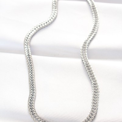 316L Çelik Silver Renk Balık Sırtı Zincir Kolye