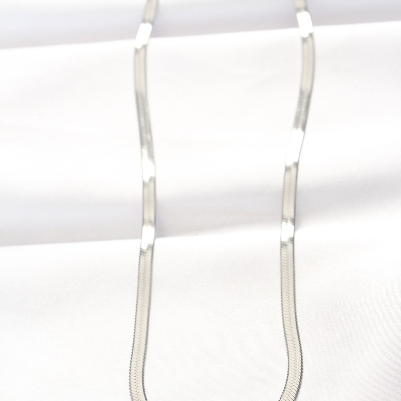 316L Çelik T Harfli Silver Renk İtalyan Zincirli Kolye