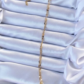 316L Çelik Zincir Altın Renk Mavi Mineli Ay Figür Tarot Kolye