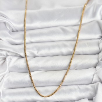 316L Çelik Zincir Gold Renk 60 cm Yılan Zincir Kadın Kolye