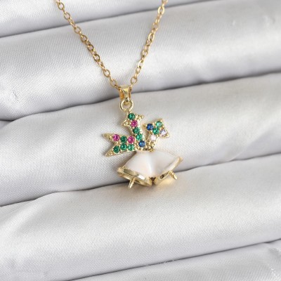 316L Çelik Zincir Gold Renk Chirtsmas Bell Model Yılbaşı Temalı Kadın Kolye