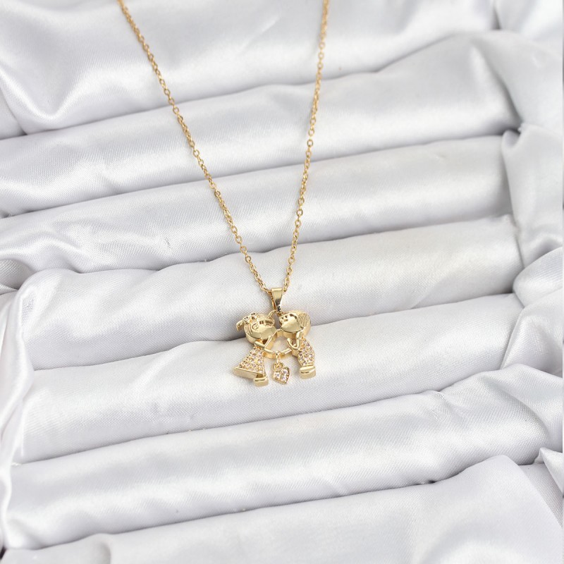 316L Çelik Zincir Gold Renk Erkek Kız Model Kadın Kolye