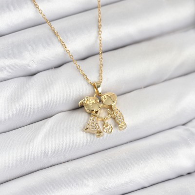 316L Çelik Zincir Gold Renk Erkek Kız Model Kadın Kolye