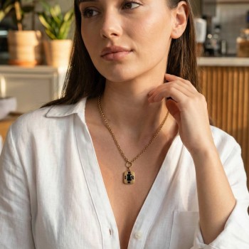 316L Çelik Zincir Gold Renk Vintage Model Kadın Kolye