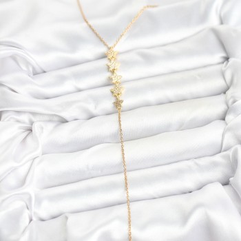 316L Çelik Zincir Gold Renk Yıldız Model Y Kolye