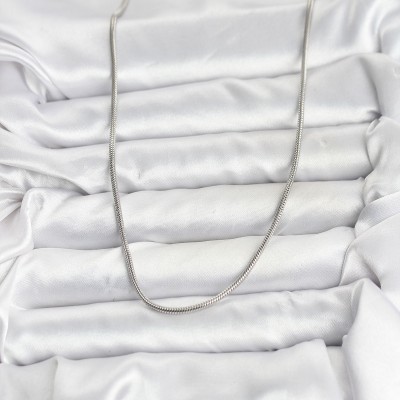316L Çelik Zincir Gümüş Renk 60 cm Yılan Zincir Kadın Kolye