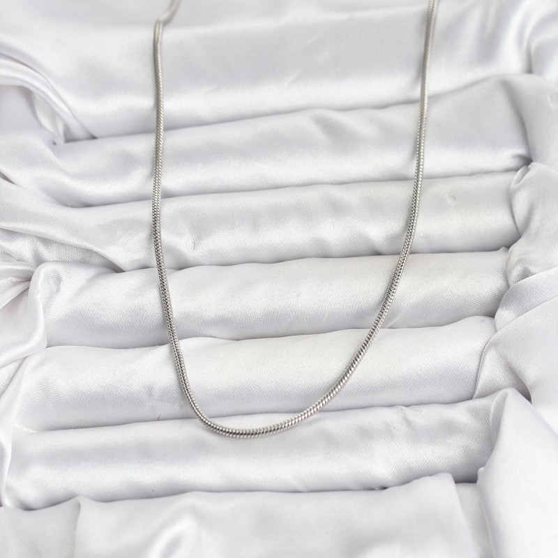316L Çelik Zincir Gümüş Renk 60 cm Yılan Zincir Kadın Kolye