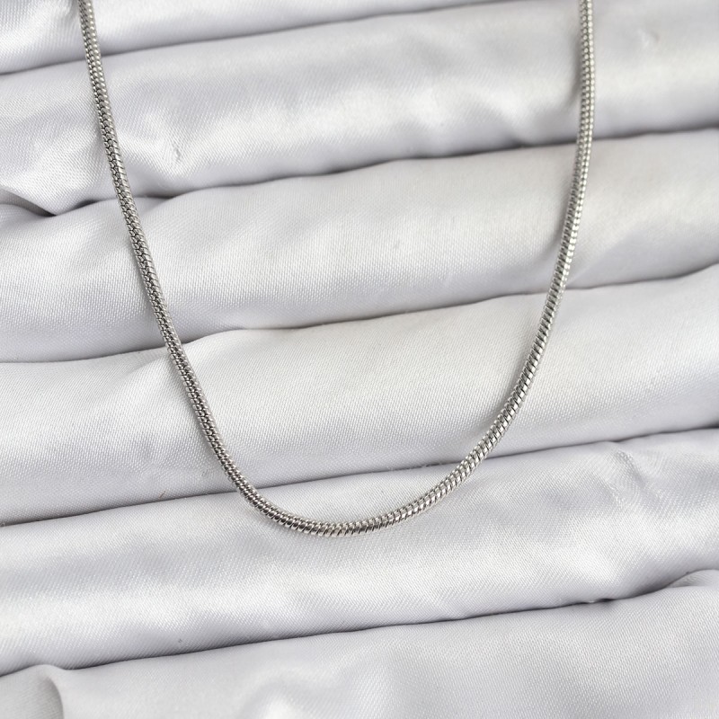 316L Çelik Zincir Gümüş Renk 60 cm Yılan Zincir Kadın Kolye