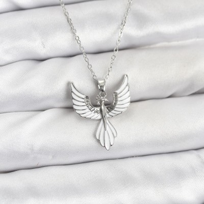 316L Çelik Zincir Gümüş Renk Anka Kuşu Model Kadın Kolye