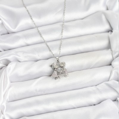 316L Çelik Zincir Gümüş Renk Erkek Kız Model Kadın Kolye