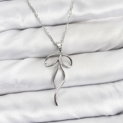 316L Çelik Zincir Gümüş Renk Fiyonk Model Kadın Kolye