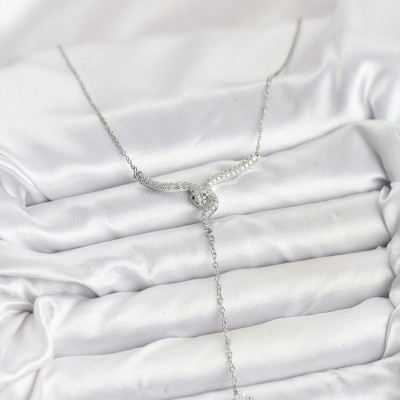 316L Çelik Zincir Gümüş Renk Yılan Model Y Kolye