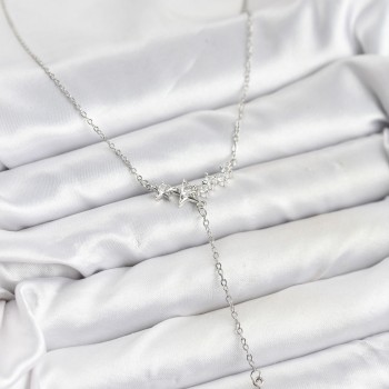 316L Çelik Zincir Gümüş Renk Yıldız Model Y Kadın Kolye