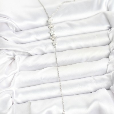 316L Çelik Zincir Gümüş Renk Yıldız Model Y Kolye