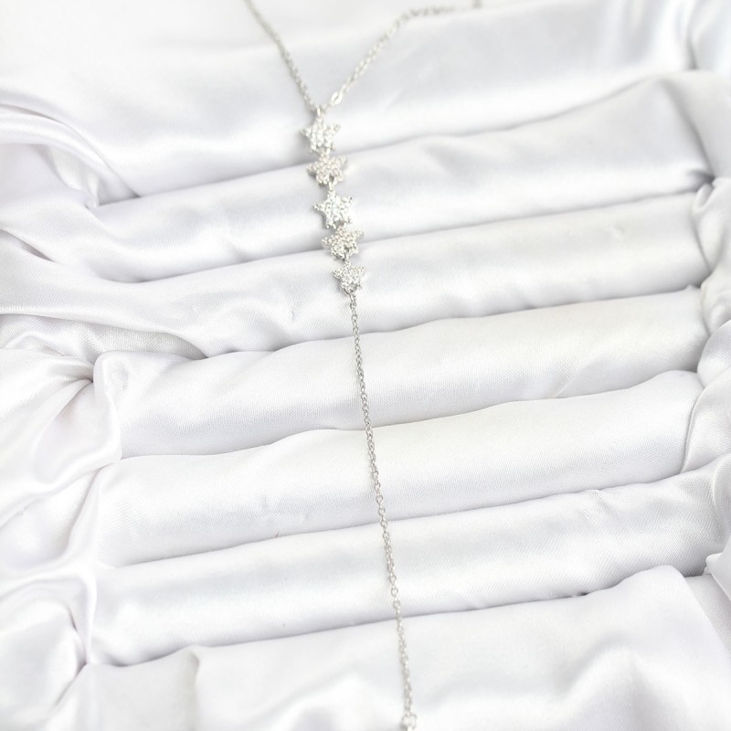 316L Çelik Zincir Gümüş Renk Yıldız Model Y Kolye