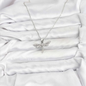 316L Çelik Zincir Gümüş Renk Yusufçuk Model Kadın Kolye