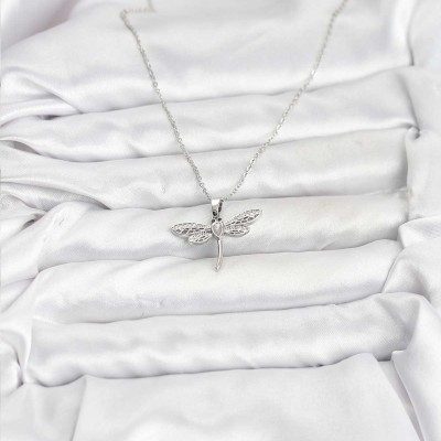 316L Çelik Zincir Gümüş Renk Yusufçuk Model Kadın Kolye