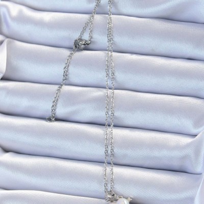 316L Çelik Zincir Gümüş Renk Zirkon Taşlı Gezegen Görünümlü Kalp Kolye