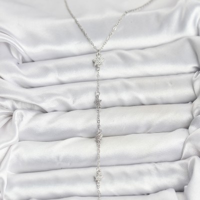 316L Çelik Zincir Gümüş Renkli Yıldız Model Kadın Y Kolye