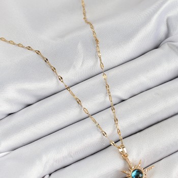 316L Çelik Zirkon Taşlı Kutup Yıldızı Model Gold Renk Kadın Kolye