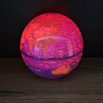 360 Derece Dönen LED Işıklı Mavi Dünya Küresi