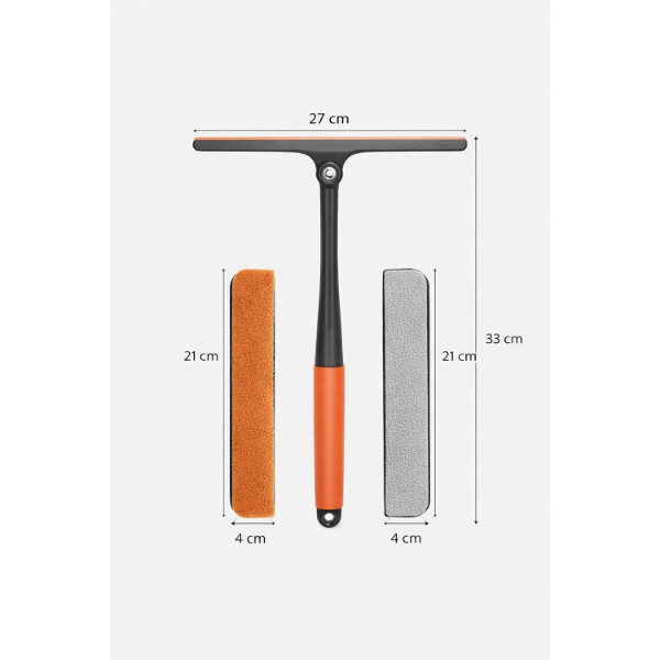 360 Derece Oynar Çift Başlıklı Çekçek Cam Temizleme Aparatı 