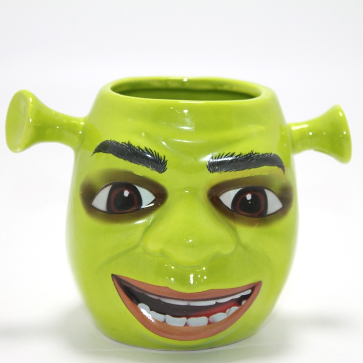 3D Shrek Tasarımı Porselen Kupa Bardak