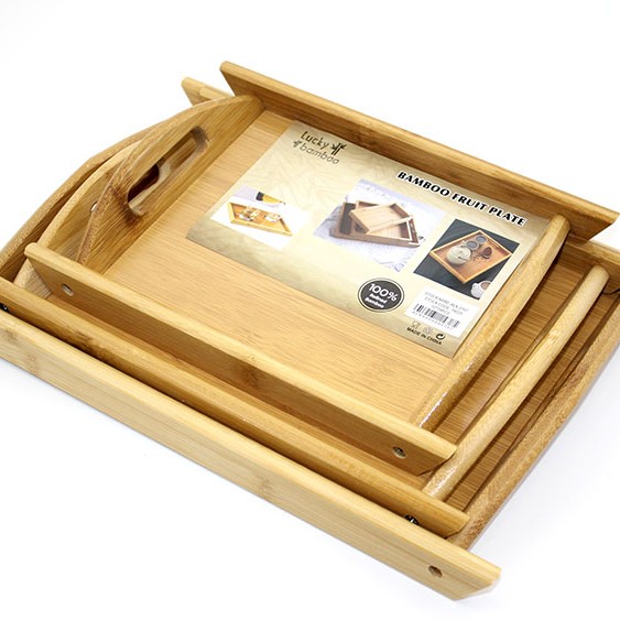 3'lü Bambu Tepsi Model 2 