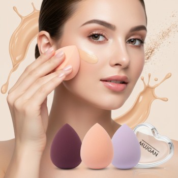 3'lü Makyaj Süngeri Seti Kalpli Kutu