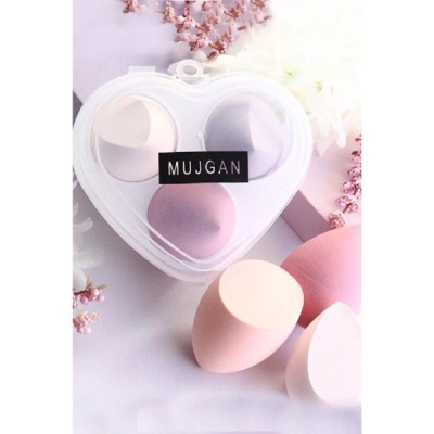 3'lü Makyaj Süngeri Seti Kalpli Kutu