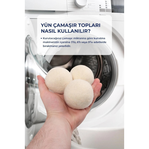 3'lü Yün Kurutma Topu Seti 