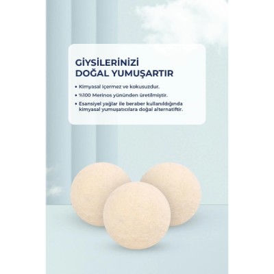 3'lü Yün Kurutma Topu Seti 