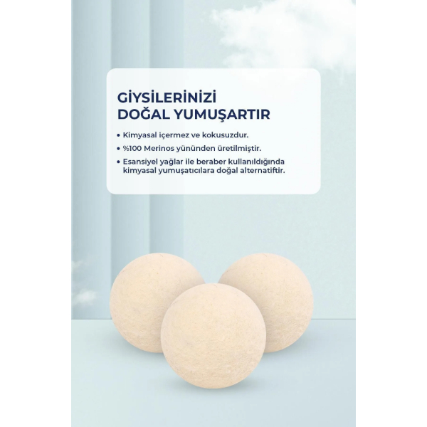 3'lü Yün Kurutma Topu Seti 