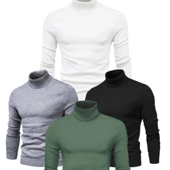 4 Adet   Kaşkorse Boğazlı Full Likralı Fitilli Body Kazak