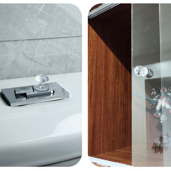 4 Adet Kristal Tasarımlı Çok Amaçlı Yapışkanlı Tutacak Buton 