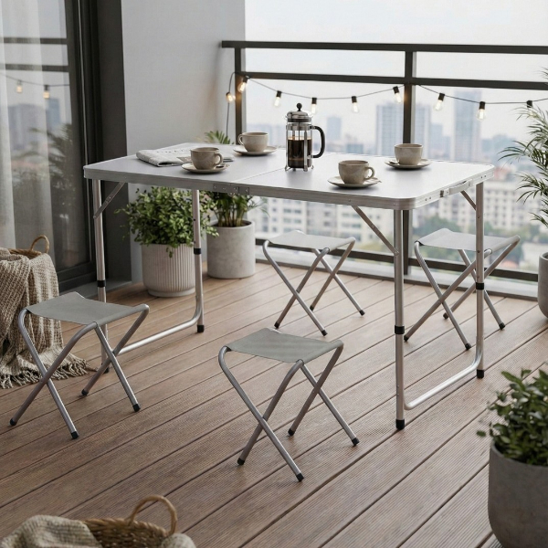 4 Sandalyeli Katlanabilir Masa Seti