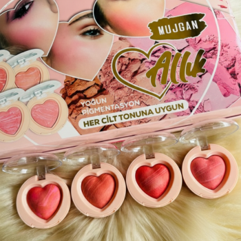 4'lü Kalp Allık Blush Seti