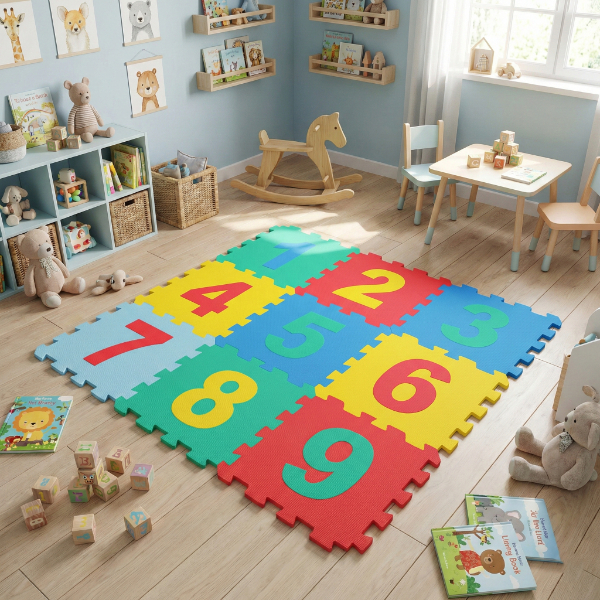 9 Parça Sayılar Puzzle Yer Matı 