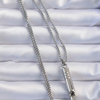 Acil Durum Düdüğü 316L Çelik Kararma Yapmaz Yüksek Desibel Kolye Unisex