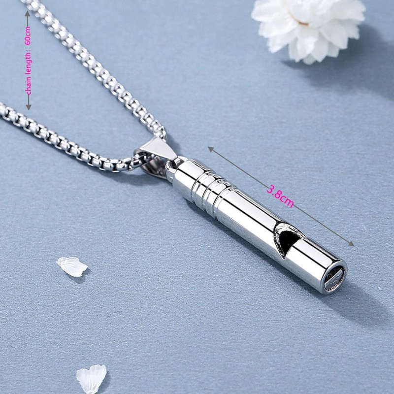 Acil Durum Düdüğü 316L Çelik Kararma Yapmaz Yüksek Desibel Kolye Unisex