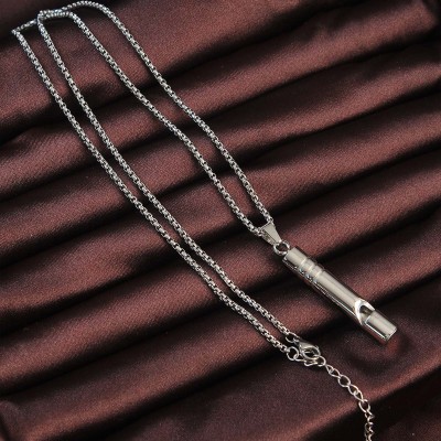 Acil Durum Düdüğü 316L Çelik Kararma Yapmaz Yüksek Desibel Kolye Unisex