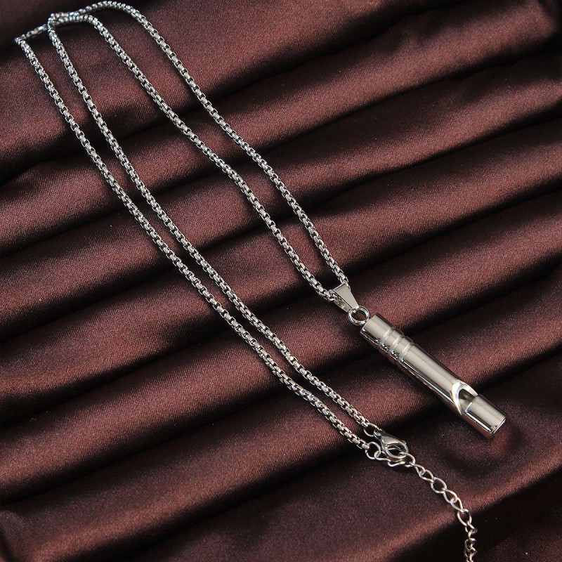 Acil Durum Düdüğü 316L Çelik Kararma Yapmaz Yüksek Desibel Kolye Unisex