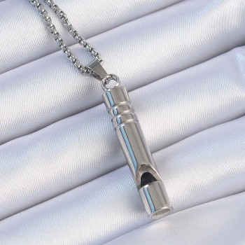 Acil Durum Düdüğü 316L Çelik Kararma Yapmaz Yüksek Desibel Kolye Unisex