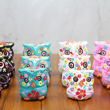 Ahşap 3'lü Baykuş Seti Model 3 