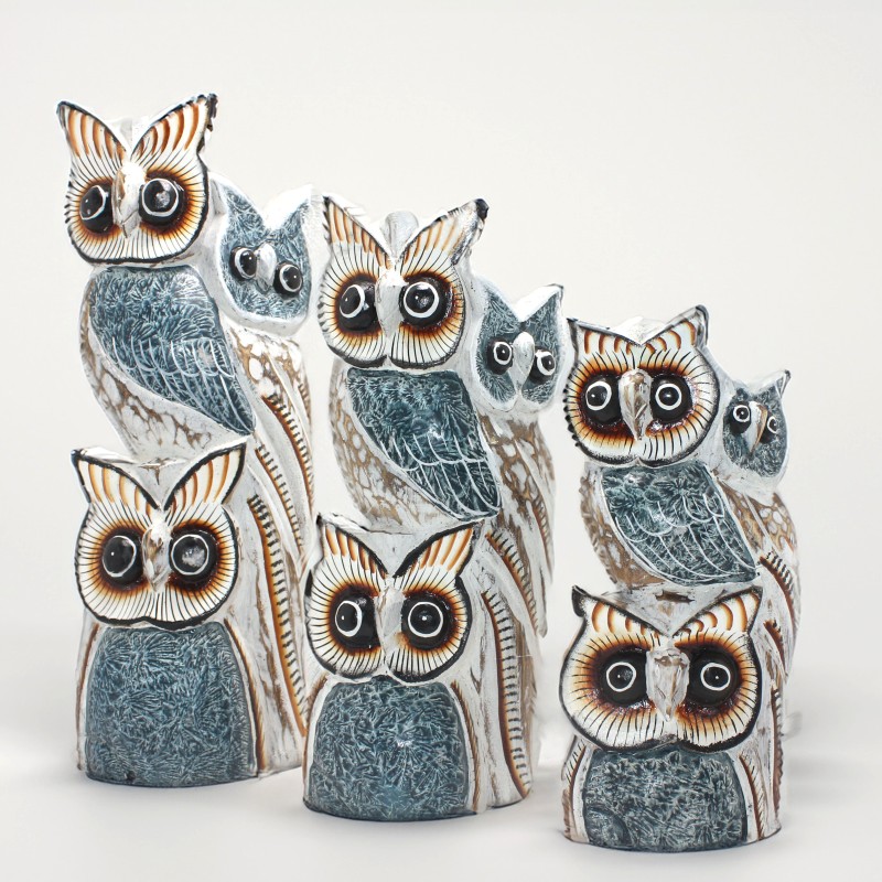 Ahşap 3'lü Baykuş Seti Model 6