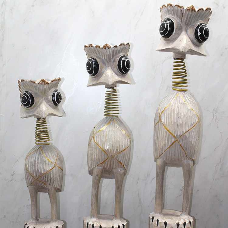 Ahşap 3'lü Deve Kuşu Seti 90 Cm 