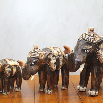 Ahşap 3'lü Fil Seti