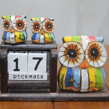 Ahşap Baykuş Takvim Model 2 